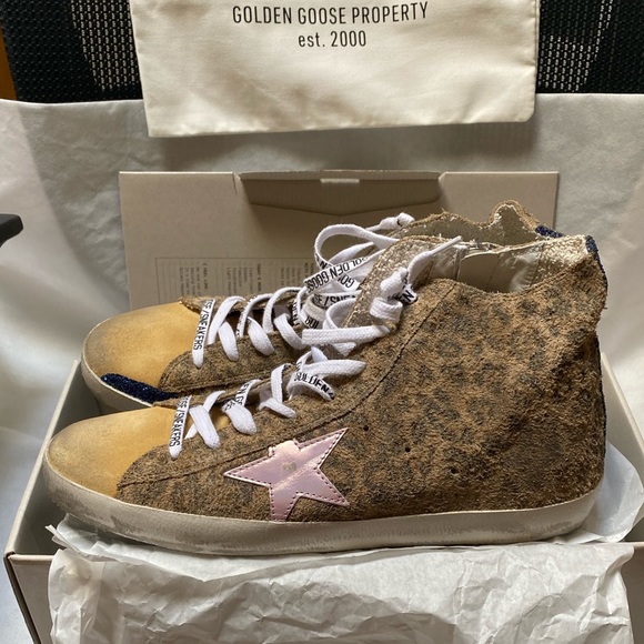NIB Golden Goose Francy Leopard Suede Sneaker, 40 - Picture 5 of 15